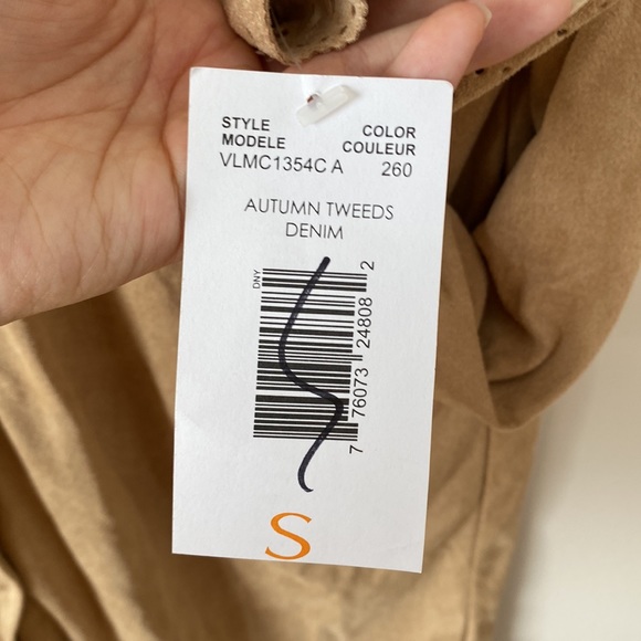 NWT Vintage Faux Suede Button Up Long Sleeve Shirt Brown Tan - Picture 5 of 6